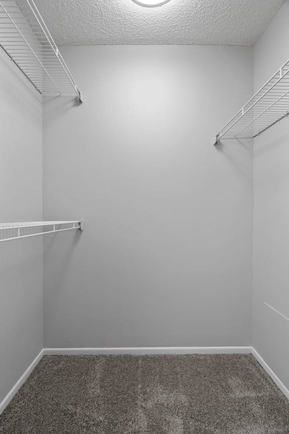 Walk-In Closet With Built-In Shelving