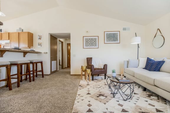 Living Room With Vaulted Ceilings
