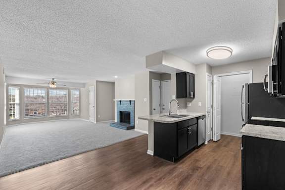 Spacious Living Area with Carpet
