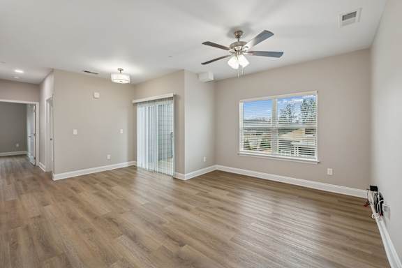 Spacious Living Area With Wood-Style Flooring