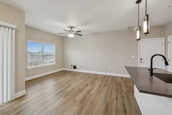 Spacious Living Area With Wood-Style Flooring