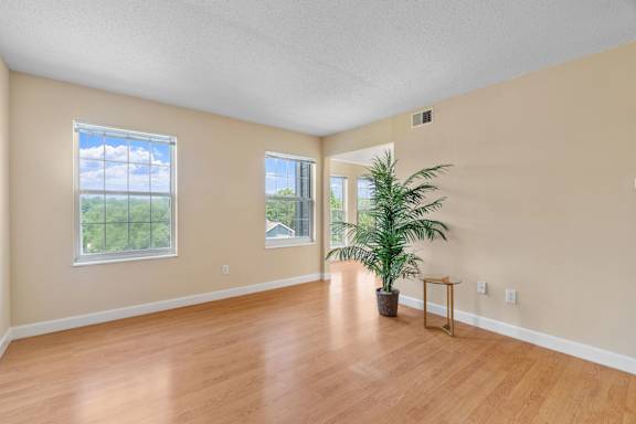 Living Room with Wood-Style Flooring
