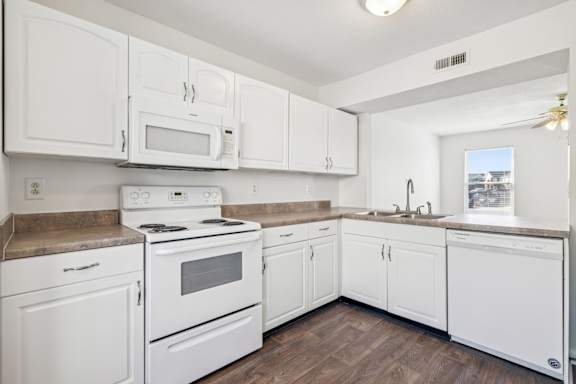 Kitchen with White Appliances