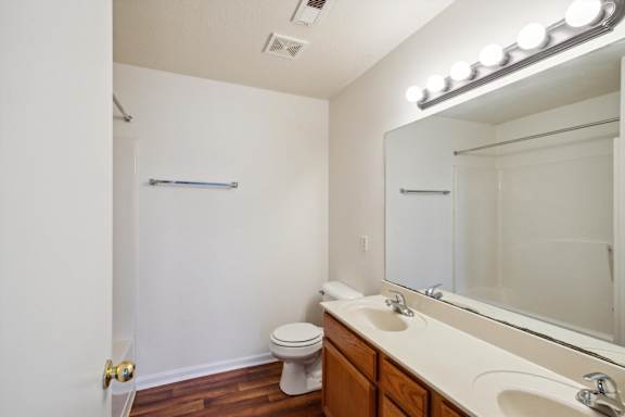 Bathroom With Wood-Style Flooring