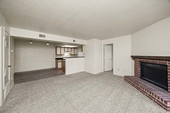 Spacious Living Area with Carpet