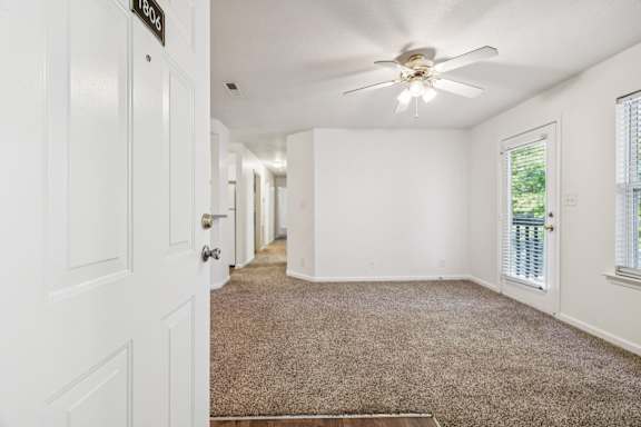 Spacious Living Area with Carpet