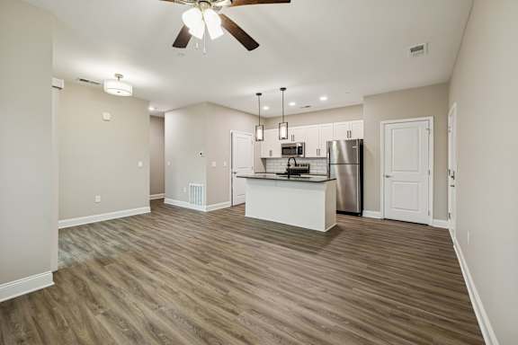 Spacious Living Area With Wood-Style Flooring