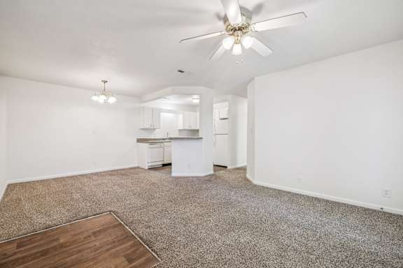Spacious Living Area with Carpet