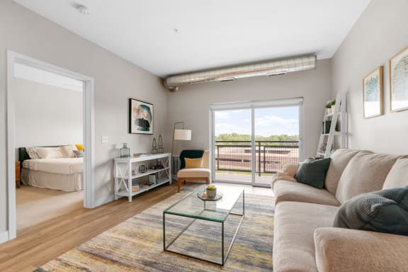 Spacious Living Area With Wood-Style Flooring