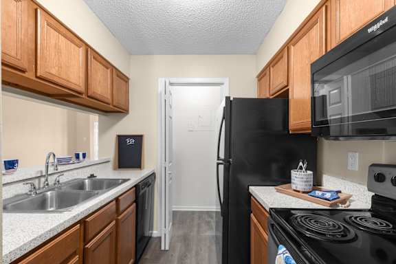 Kitchen with Black Appliances