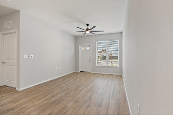 Spacious Living Area With Wood-Style Flooring