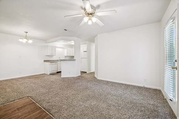 Living Area with Ceiling Fan
