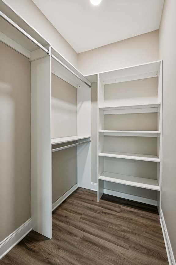 Walk-In Closet With Built-In Shelving