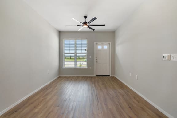 Spacious Living Area With Wood-Style Flooring
