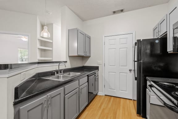 Kitchen with Wood-Style Flooring