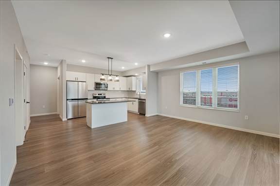 Spacious Living Area With Wood-Style Flooring