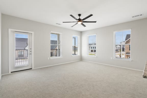 Living Area with Ceiling Fan