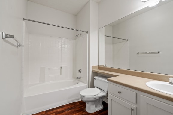 Bathroom With Wood-Style Flooring