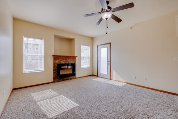 Spacious Living Area with Fireplace