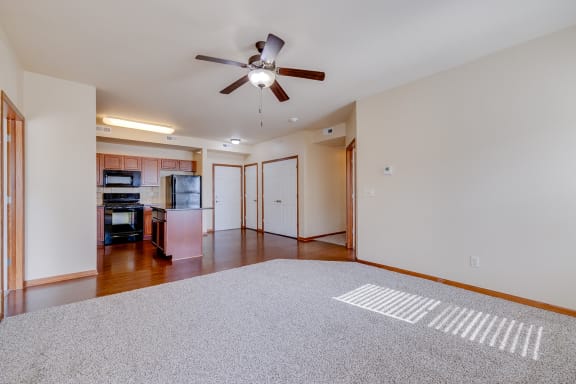 Spacious Living Area with Carpet