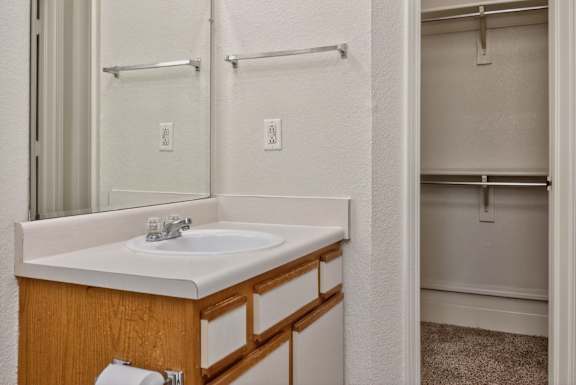 Bathroom with Wood cabinetry