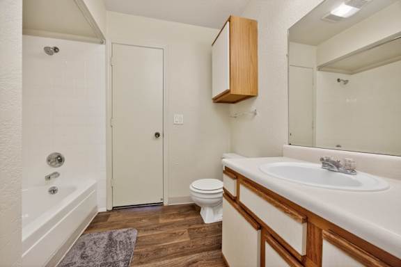 Bathroom With Wood-Style Flooring