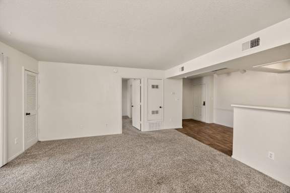 Spacious Living Area with Carpet