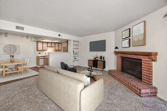 Living Room with Fireplace