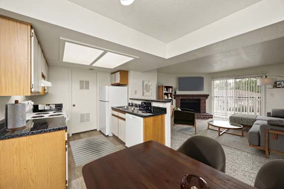 Spacious Living Area With Wood-Style Flooring