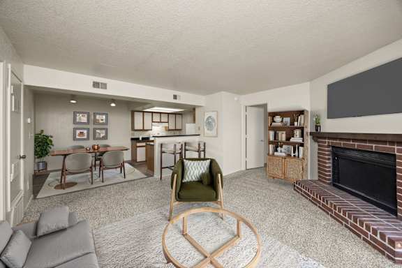 Living Room with Plush Carpeting