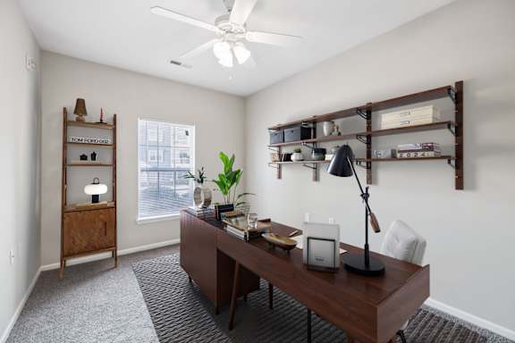 Office with Ceiling Fan