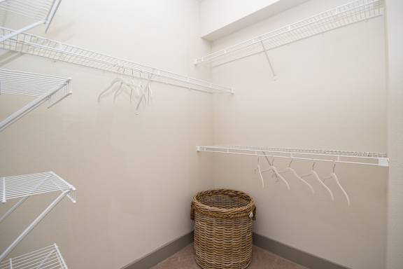 Walk-In Closet With Built-In Shelving