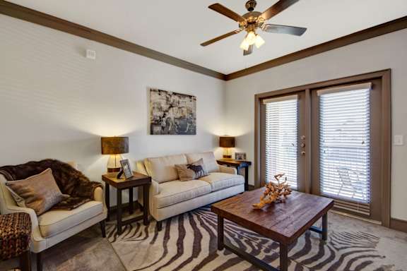 Living Room with Ceiling Fan