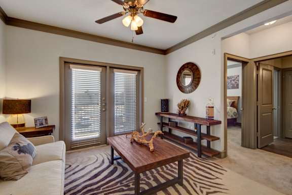 Spacious Living Area with Carpet