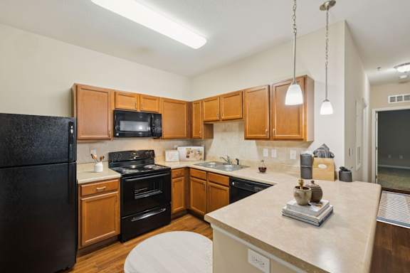 Kitchen with Black Appliances