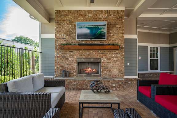 Large Outdoor Brick Fireplace