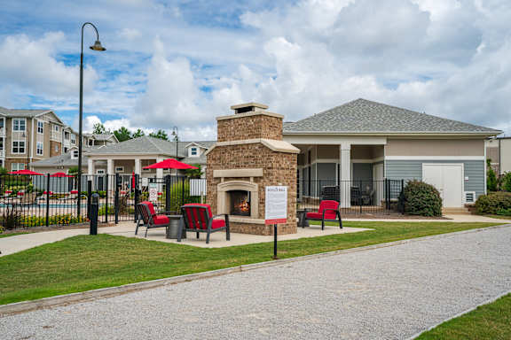 Bocce Ball Court Next to the Outdoor Fireplace Lounge