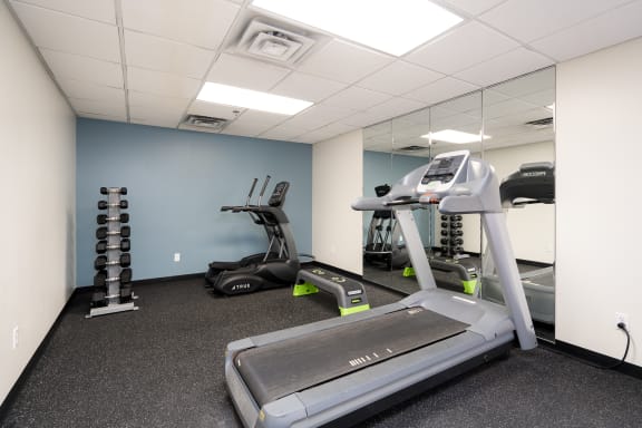 Elliptical, Free Weights & Treadmill At The Fitness Center