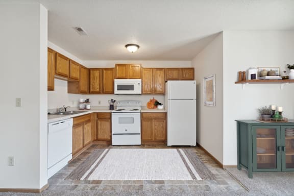 Kitchen with White Appliances
