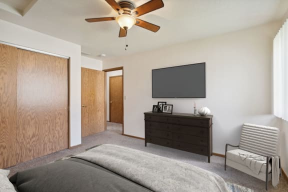 Bedroom with Plush Carpeting