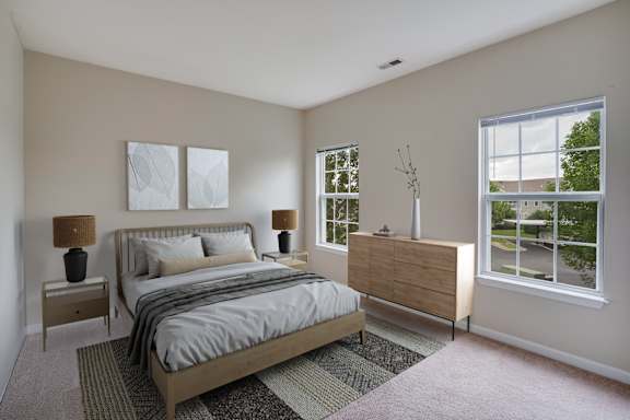 Bedroom with Plush Carpeting