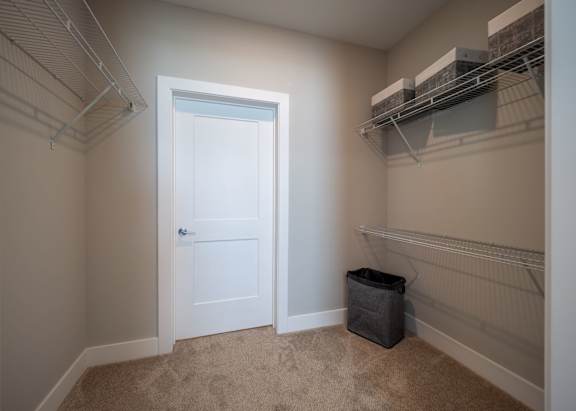 Walk-In Closet With Built-In Shelving