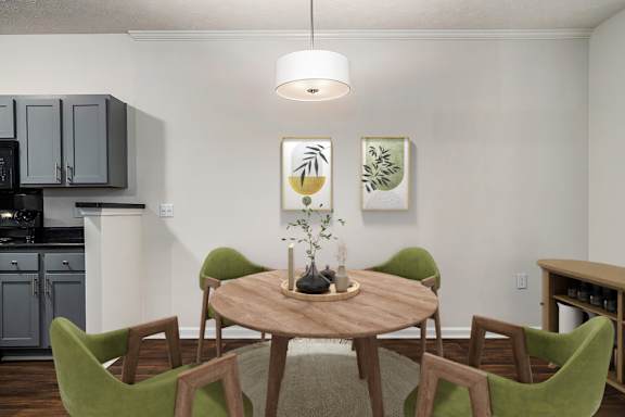 Dining Area with Vinyl Plank Flooring