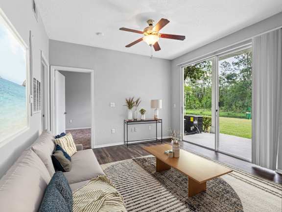 Living Area with Hardwood-Style Floors