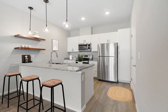 Kitchen with Granite Countertops