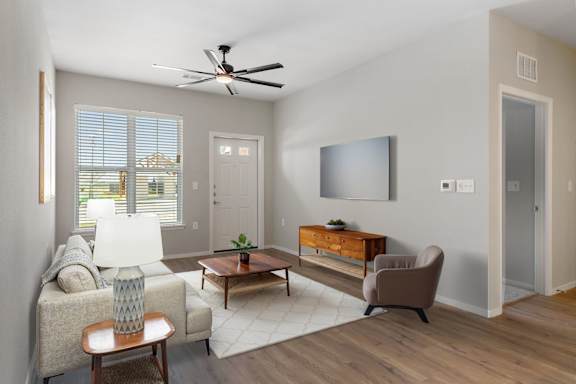 Living Area with Hardwood-Style Floors
