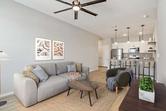 Living Area with Hardwood-Style Floors