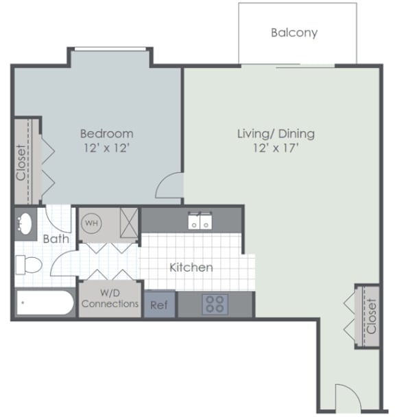 One Bedroom B Floor Plan