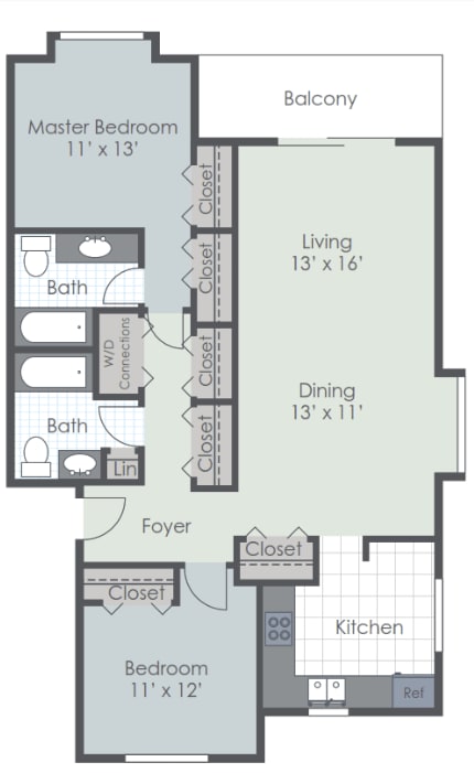 Two Bedroom B Floor Plan