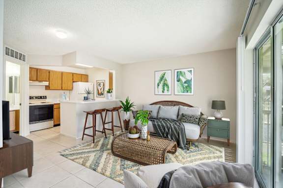 Spacious Living Area with Tile